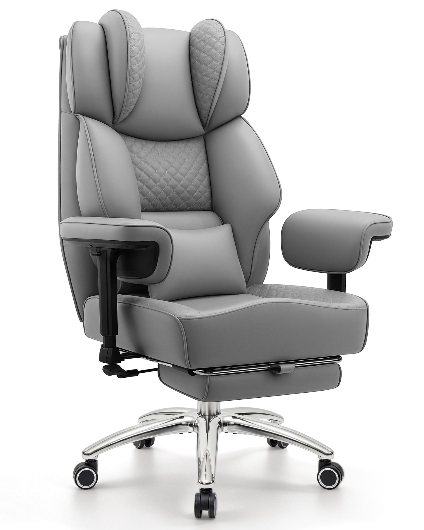FIDOM Big and Tall Office Chair, Heavy Duty Computer Desk Chair with FootRest & Ergonomic Lumbar Support, High Back Executive Leather Chair for Home Office Gaming