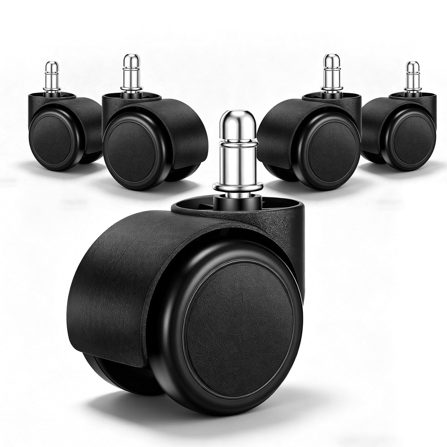 FIDOM Original Office Chair Caster Set (5-Piece Set), Twin-Wheel, 2-Inch Wheel Height — Compatible with All FIDOM Office Chairs.