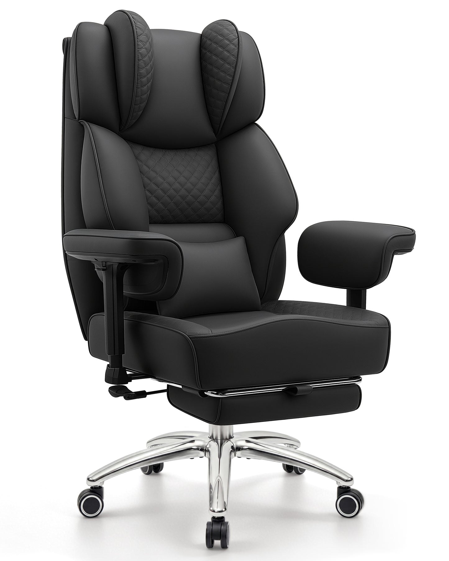 FIDOM Big and Tall Office Chair, Heavy Duty Computer Desk Chair with FootRest & Ergonomic Lumbar Support, High Back Executive Leather Chair for Home Office Gaming