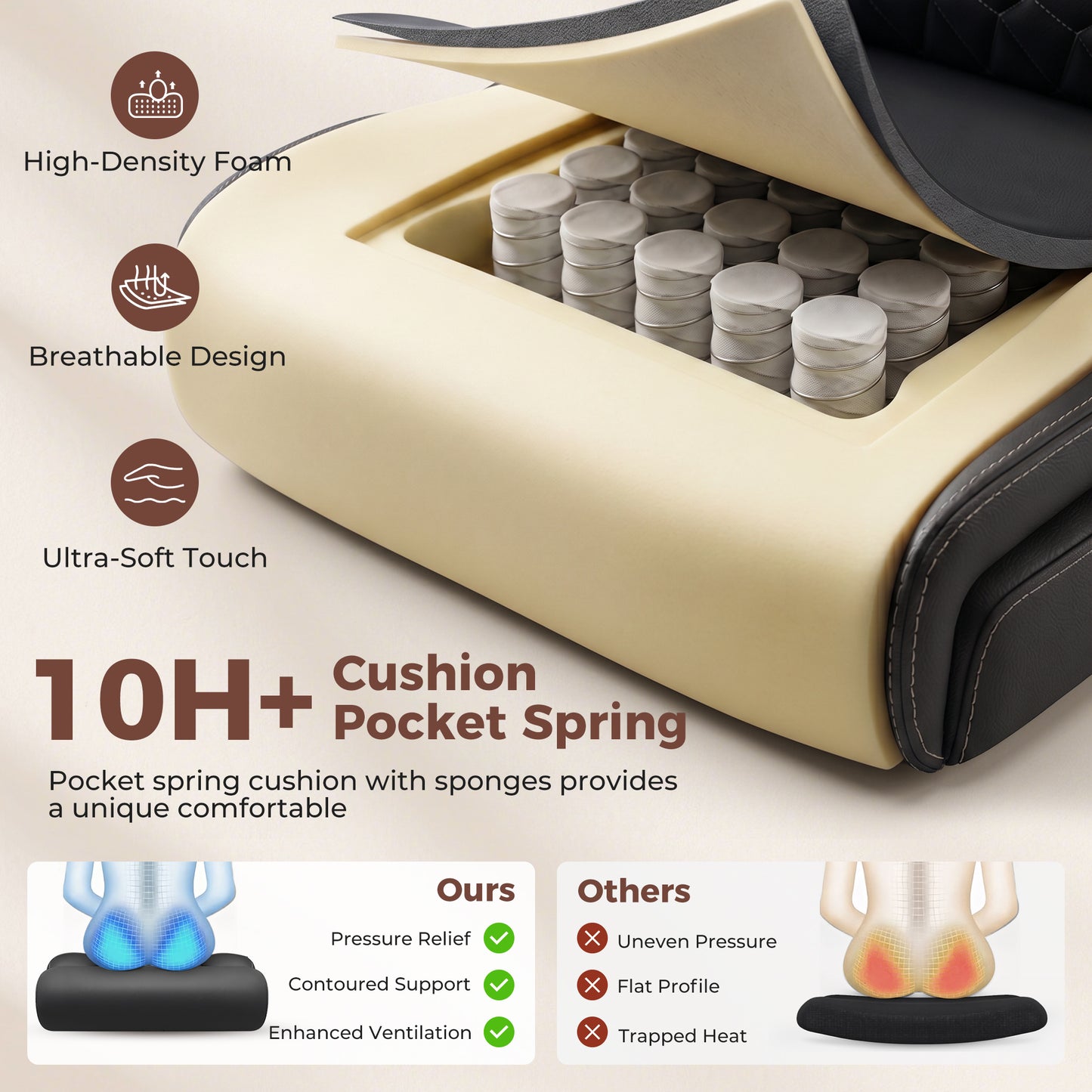 Executive Office Chair, Ergonomic Leather Computer Desk Chair with Adjustable Lumbar Support &amp; Flip-Up Arms, High Back Comfortable Office Chair for Home Office Gaming